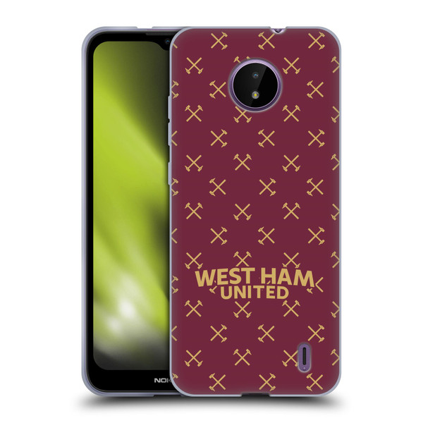 West Ham United FC Hammer Marque Kit Patterns Soft Gel Case for Nokia C10 / C20