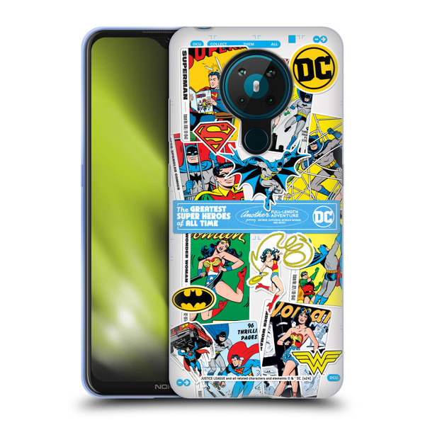 Justice League DC Comics 90th Anniversary Sticker Collage Soft Gel Case for Nokia 5.3