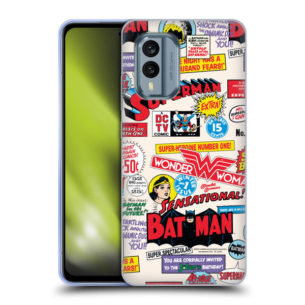 Justice League DC Comics 90th Anniversary Logo Pattern Soft Gel Case for Nokia X30