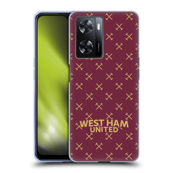 West Ham United FC Hammer Marque Kit Patterns Soft Gel Case for OPPO A57s