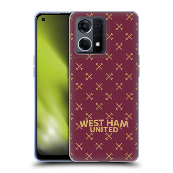 West Ham United FC Hammer Marque Kit Patterns Soft Gel Case for OPPO Reno8 4G