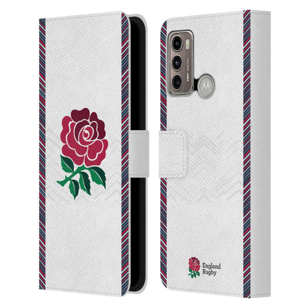 England Rugby Union 2024/25 Crest Kit Home Leather Book Wallet Case Cover For Motorola Moto G60 / Moto G40 Fusion