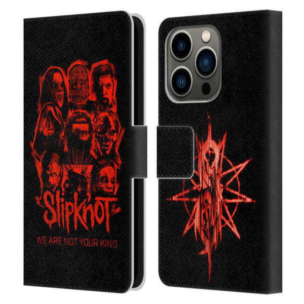 Slipknot We Are Not Your Kind Red Patch Leather Book Wallet Case Cover For Apple iPhone 14 Pro