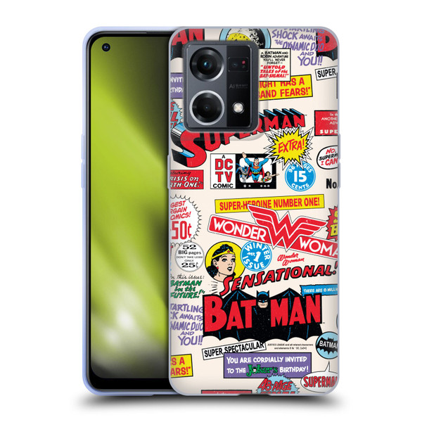 Justice League DC Comics 90th Anniversary Logo Pattern Soft Gel Case for OPPO Reno8 4G