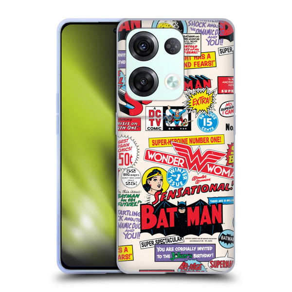 Justice League DC Comics 90th Anniversary Logo Pattern Soft Gel Case for OPPO Reno8 Pro