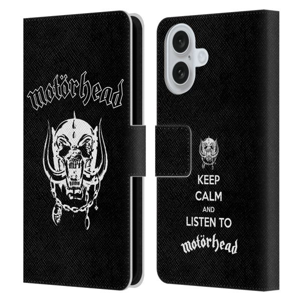 Motorhead Graphics Classic Logo Leather Book Wallet Case Cover For Apple iPhone 16