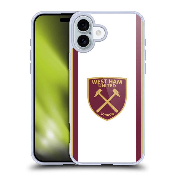 West Ham United FC 2024/25 Crest Kit Third Soft Gel Case for Apple iPhone 16 Plus