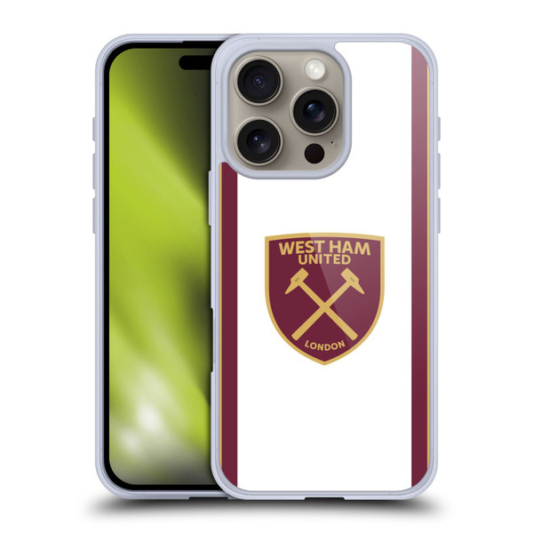 West Ham United FC 2024/25 Crest Kit Third Soft Gel Case for Apple iPhone 16 Pro