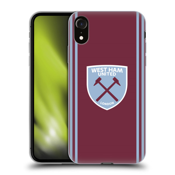 West Ham United FC 2024/25 Crest Kit Home Soft Gel Case for Apple iPhone XR