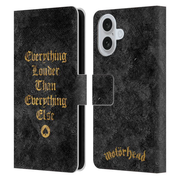 Motorhead Key Art Everything Louder Leather Book Wallet Case Cover For Apple iPhone 16