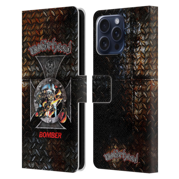 Motorhead Key Art Bomber Cross Leather Book Wallet Case Cover For Apple iPhone 16 Pro Max