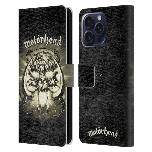 Motorhead Key Art Overkill Leather Book Wallet Case Cover For Apple iPhone 16 Pro Max