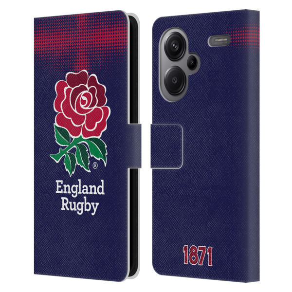 England Rugby Union 2016/17 The Rose Alternate Kit Leather Book Wallet Case Cover For Xiaomi Redmi Note 13 Pro Plus 5G