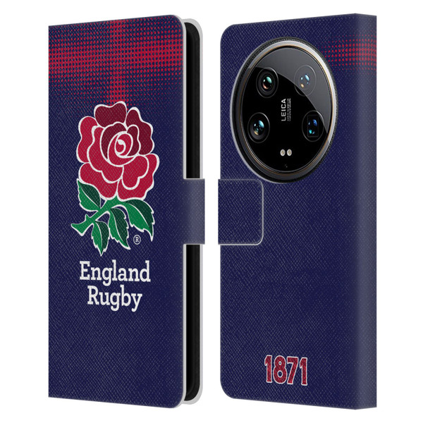England Rugby Union 2016/17 The Rose Alternate Kit Leather Book Wallet Case Cover For Xiaomi 14 Ultra