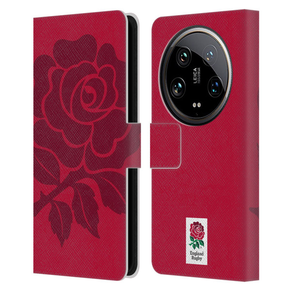 England Rugby Union 2016/17 The Rose Mono Rose Leather Book Wallet Case Cover For Xiaomi 14 Ultra
