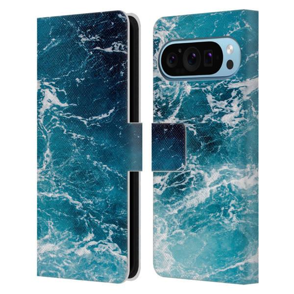 PLdesign Water Sea Leather Book Wallet Case Cover For Google Pixel 9 / Pixel 9 Pro