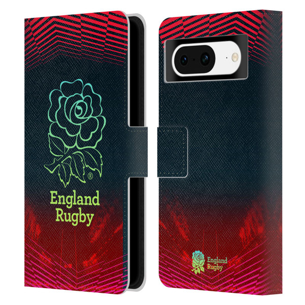 England Rugby Union This Rose Means Everything Logo in Red Leather Book Wallet Case Cover For Google Pixel 8