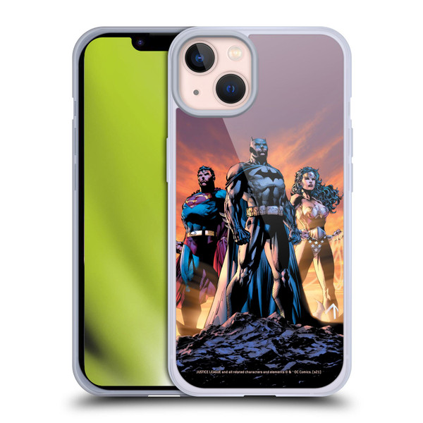 Justice League DC Comics Comic Book Covers Icons Trinity Soft Gel Case for Apple iPhone 13