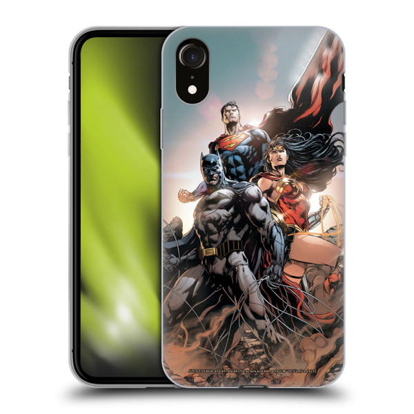 Justice League DC Comics Comic Book Covers Rebirth Trinity #1 Soft Gel Case for Apple iPhone XR