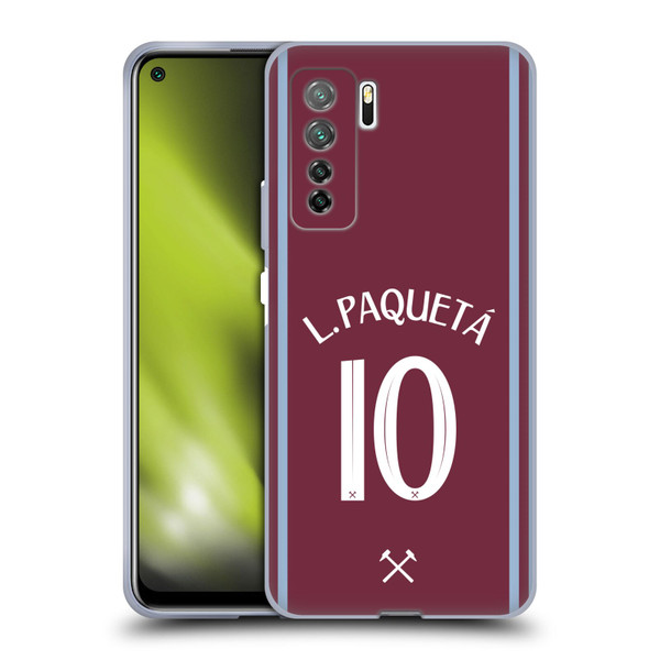 West Ham United FC 2024/25 Players Home Kit Lucas Paquetá Soft Gel Case for Huawei Nova 7 SE/P40 Lite 5G