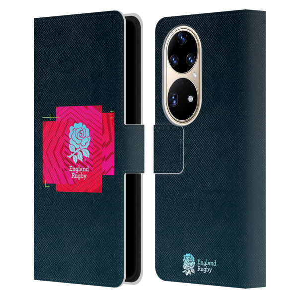 England Rugby Union This Rose Means Everything Slogan in Black Leather Book Wallet Case Cover For Huawei P50 Pro