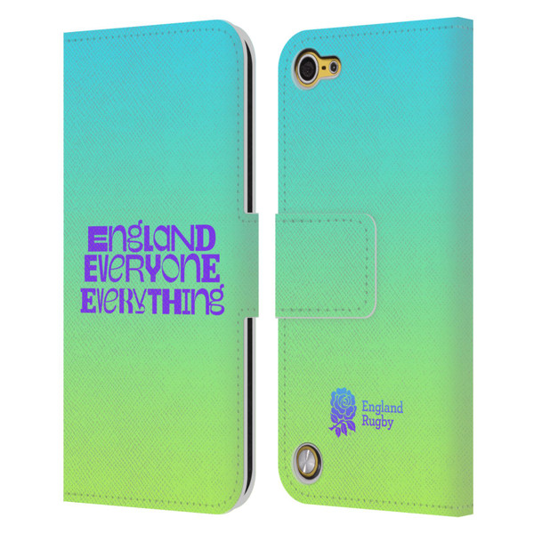 England Rugby Union This Rose Means Everything Slogan in Cyan Leather Book Wallet Case Cover For Apple iPod Touch 5G 5th Gen