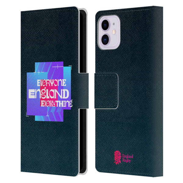 England Rugby Union This Rose Means Everything Logo in Black Leather Book Wallet Case Cover For Apple iPhone 11