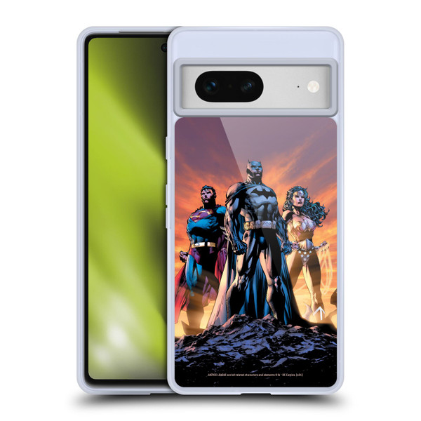 Justice League DC Comics Comic Book Covers Icons Trinity Soft Gel Case for Google Pixel 7