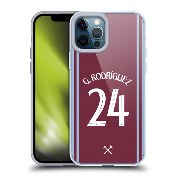 West Ham United FC 2024/25 Players Home Kit Guido Rodríguez Soft Gel Case for Apple iPhone 12 Pro Max