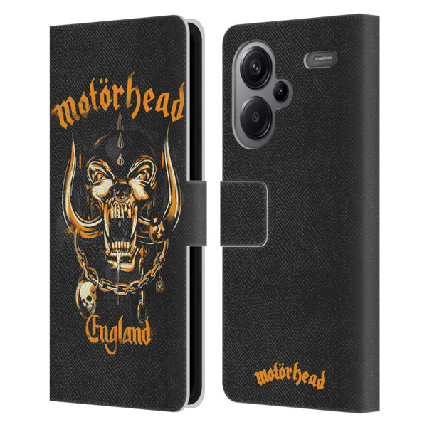 Motorhead Logo Warpig England Leather Book Wallet Case Cover For Xiaomi Redmi Note 13 Pro Plus 5G