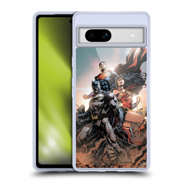 Justice League DC Comics Comic Book Covers Rebirth Trinity #1 Soft Gel Case for Google Pixel 7a