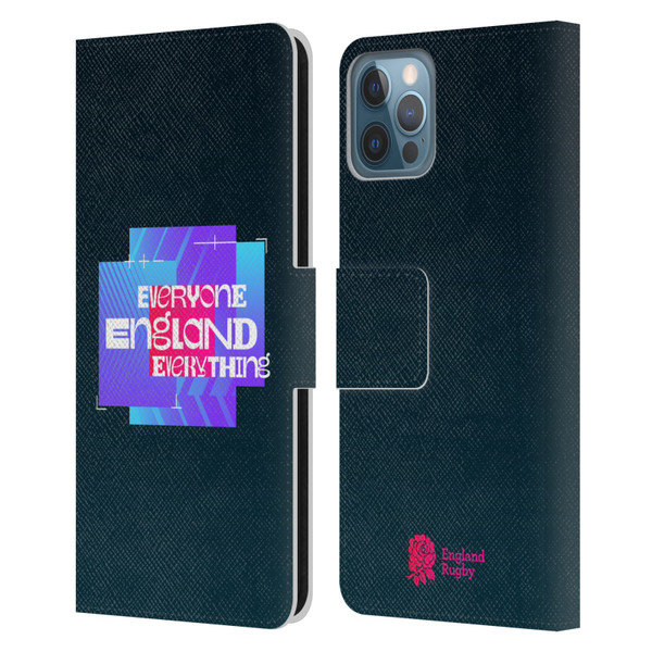 England Rugby Union This Rose Means Everything Logo in Black Leather Book Wallet Case Cover For Apple iPhone 12 / iPhone 12 Pro