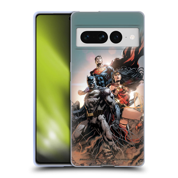 Justice League DC Comics Comic Book Covers Rebirth Trinity #1 Soft Gel Case for Google Pixel 7 Pro