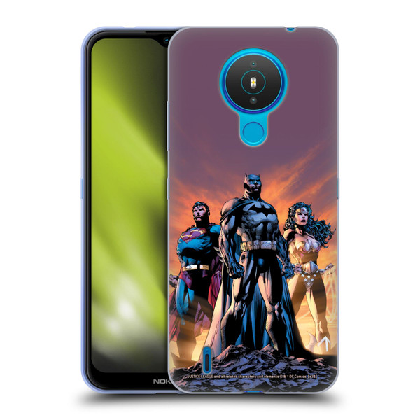 Justice League DC Comics Comic Book Covers Icons Trinity Soft Gel Case for Nokia 1.4