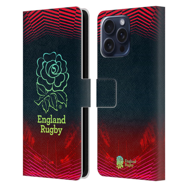 England Rugby Union This Rose Means Everything Logo in Red Leather Book Wallet Case Cover For Apple iPhone 16 Pro Max