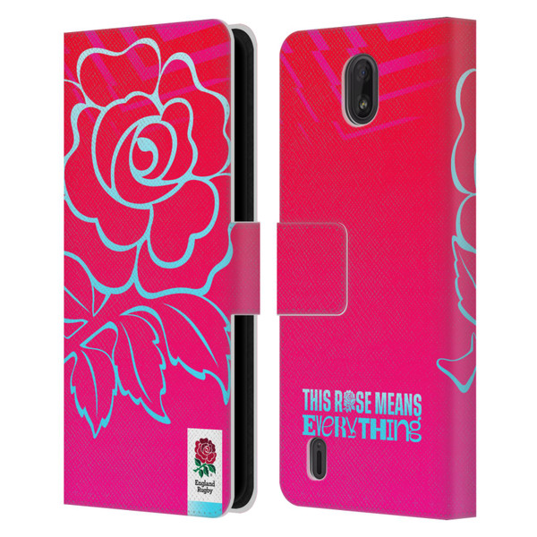 England Rugby Union This Rose Means Everything Oversized Logo Leather Book Wallet Case Cover For Nokia C01 Plus/C1 2nd Edition