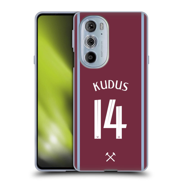 West Ham United FC 2024/25 Players Home Kit Mohammed Kudus Soft Gel Case for Motorola Edge X30