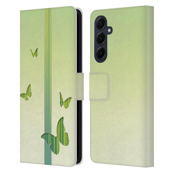 Alyn Spiller Animal Art Butterflies Leather Book Wallet Case Cover For Samsung Galaxy A55 5G