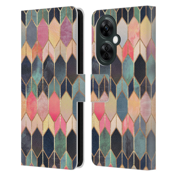 Elisabeth Fredriksson Geometric Design And Pattern Colourful Stained Glass Leather Book Wallet Case Cover For OnePlus Nord CE 3 Lite 5G