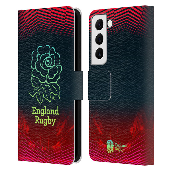 England Rugby Union This Rose Means Everything Logo in Red Leather Book Wallet Case Cover For Samsung Galaxy S22 5G