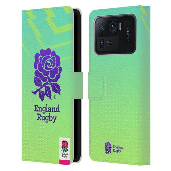 England Rugby Union This Rose Means Everything Logo in Neon Green Leather Book Wallet Case Cover For Xiaomi Mi 11 Ultra