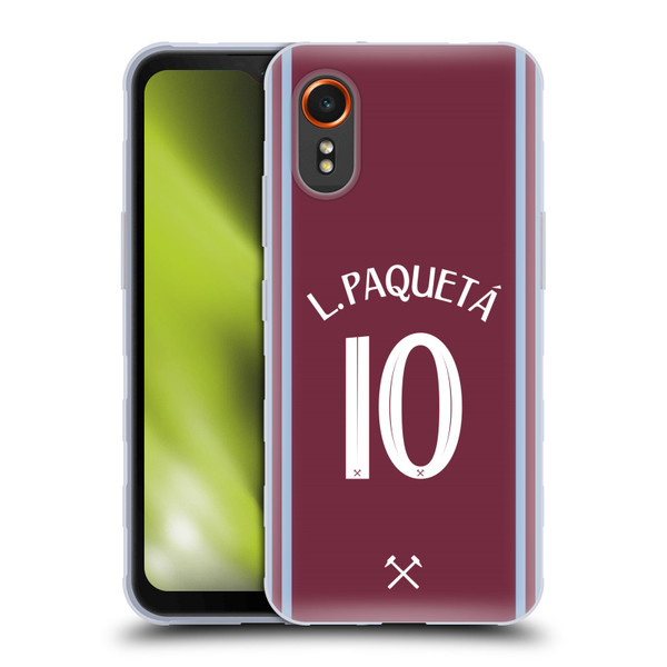 West Ham United FC 2024/25 Players Home Kit Lucas Paquetá Soft Gel Case for Samsung Galaxy Xcover7 5G