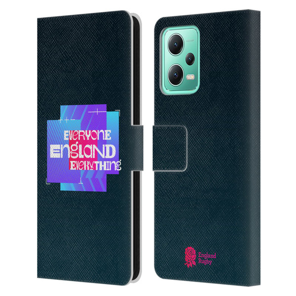 England Rugby Union This Rose Means Everything Logo in Black Leather Book Wallet Case Cover For Xiaomi Redmi Note 12 5G