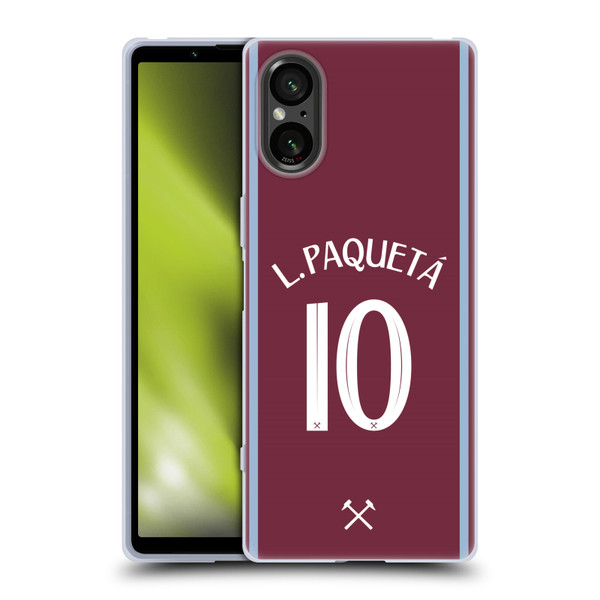 West Ham United FC 2024/25 Players Home Kit Lucas Paquetá Soft Gel Case for Sony Xperia 5 V 5G