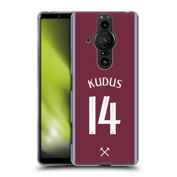 West Ham United FC 2024/25 Players Home Kit Mohammed Kudus Soft Gel Case for Sony Xperia Pro-I