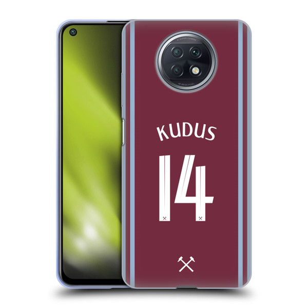 West Ham United FC 2024/25 Players Home Kit Mohammed Kudus Soft Gel Case for Xiaomi Redmi Note 9T 5G