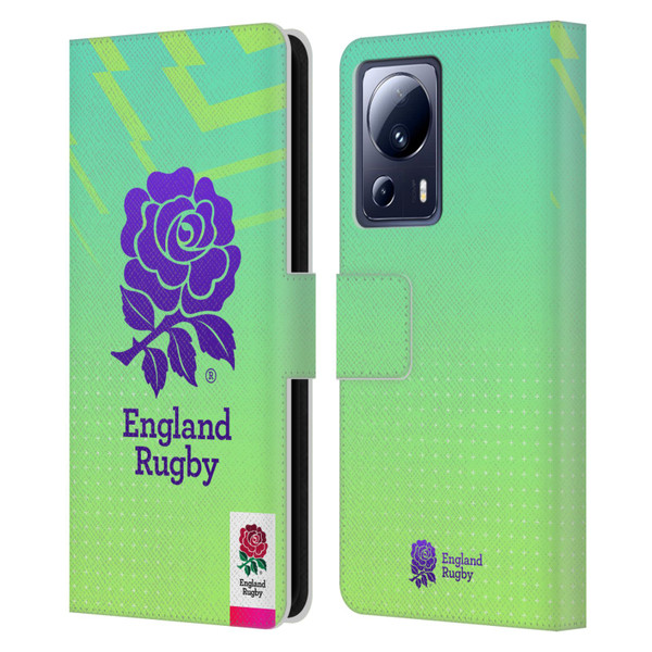 England Rugby Union This Rose Means Everything Logo in Neon Green Leather Book Wallet Case Cover For Xiaomi 13 Lite 5G