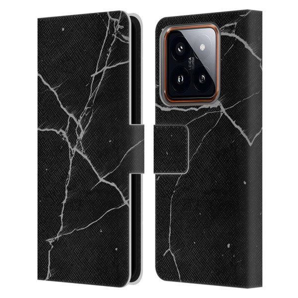 Alyn Spiller Marble Black Leather Book Wallet Case Cover For Xiaomi 14