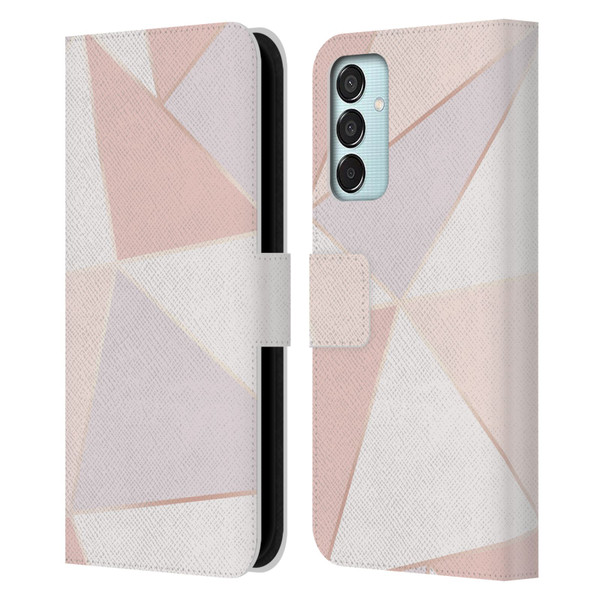 Alyn Spiller Rose Gold Geometry Leather Book Wallet Case Cover For Samsung Galaxy M15/F15 5G