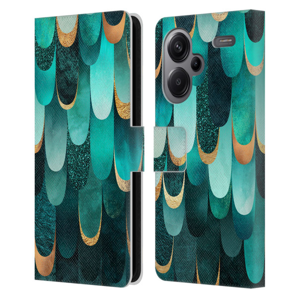 Elisabeth Fredriksson Sparkles Turquoise Leather Book Wallet Case Cover For Xiaomi Redmi Note 13 Pro Plus 5G